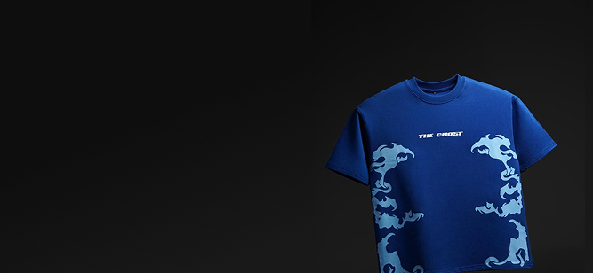 Ghost Graphic Blue Streetwear Tee